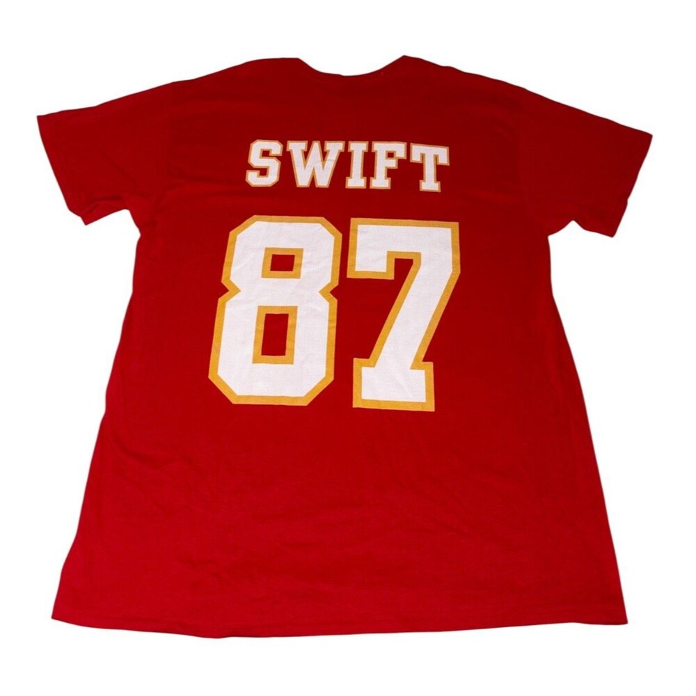 Kansas City Chiefs Tee T-Shirt Women's Large Taylor's Boyfriend 87 Kelce Swift